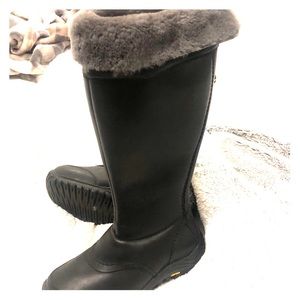 UGG leather waterproof fur lined boots